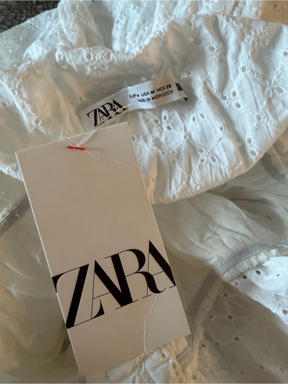 Zara White Eyelet Maxi Dress with Wooden Button Accents - Picture 10 of 10
